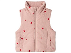 Name It vest pale mauve med hjertebroderi